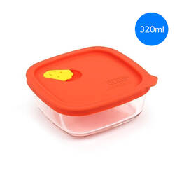 Hộp Thủy Tinh Chịu Nhiệt Rice Container 320ml - Nắp Đỏ - LLG501R